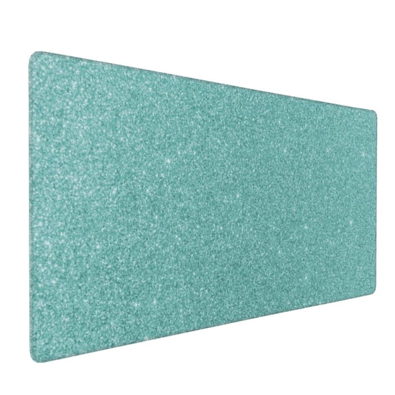 Xecao Teal Green Glitter Print Large Mouse Pad, 16x35.5in Mousepad, Professional Non-Slip Rubber Base Big Mouse Pad, Mouse Pad for Gaming & Office Full Desk Mouse Pad