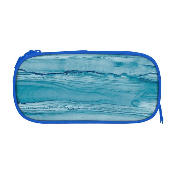 Xecao Teal Turquoise Fluid Stripes print Fanny Pack Belt Bag for Women and Men, Fashionable Waterproof Waist Pack with Adjustable Strap for Traveling, Hiking, Jogging, Cycling