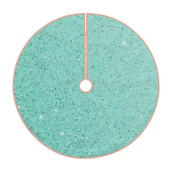 Xecao Teal Turquoise Glitter Pattern Christmas Tree Skirt Holiday Part Decorations for Christmas Tree, Farmhouse Christmas Decor Xmas Holiday Home Party Decorations-48"