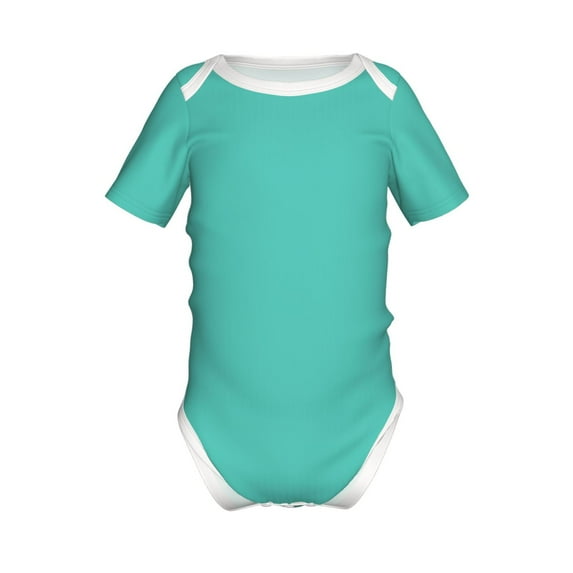 Xecao Teal Turquoise Pattern Baby Climbing Bodysuit Short Sleeve Onesie Unisex 0-12 Months Baby Shirt Newborn Outfits Crotch snap design-2 Years
