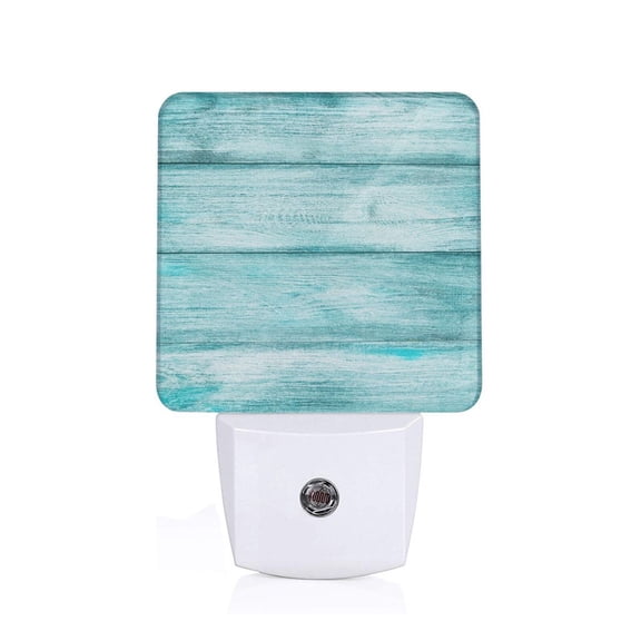 Xecao Teal Turquoise Wood for Night Light - a Wall-mounted LED Fixture with A Dusk-to-dawn Sensor, Ideal for Bedrooms, Bathrooms, Hallways, and Kitchens-US