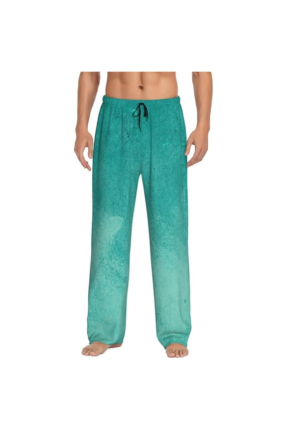 Teal Turquoise1 Print Men's Straight Lounge Pajama Pants - The Ultimate in Comfortable Sleepwear-Small