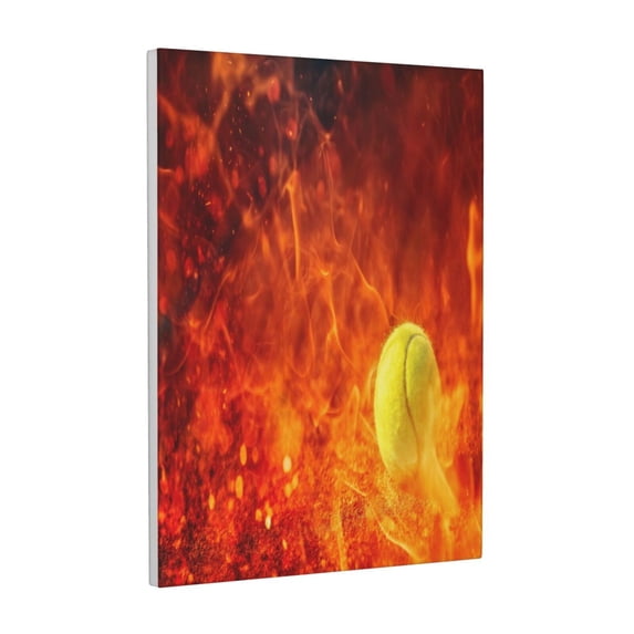 Xecao Tennis Ball In Fire for Ready-to-Hang Canvas Art 12x16 Inches - Waterproof HD Print Solid Wood Frame for Gifting,Vertical