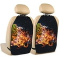 thumbnail image 1 of Xecao Tennis Ball In Fire1 Pattern Car Seat Back Protector 2 Pack Large Capacity Pocket, Kick Mats Back Seat Protector, 1 of 8