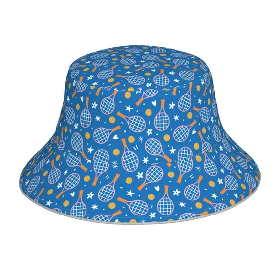 Xecao Tennis Print Men and Women Night Reflective Hat Runner Cap Visor Bucket Hat Boonie Cap