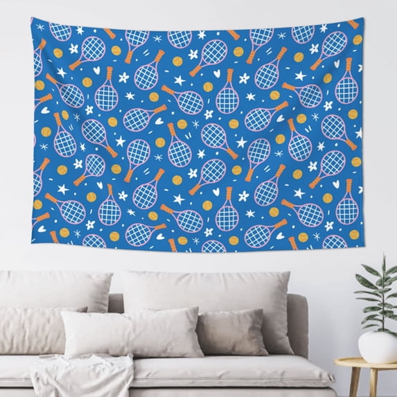 Xecao Tennis Print Tapestry, Wall Hanging Room Funny Decor, Backdrop Room Decor for Bedroom Living Room dormitory