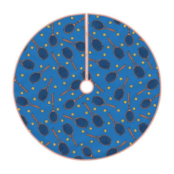 Xecao Tennis Rackets 1 Pattern Christmas Tree Skirt Holiday Part Decorations for Christmas Tree, Farmhouse Christmas Decor Xmas Holiday Home Party Decorations-36"
