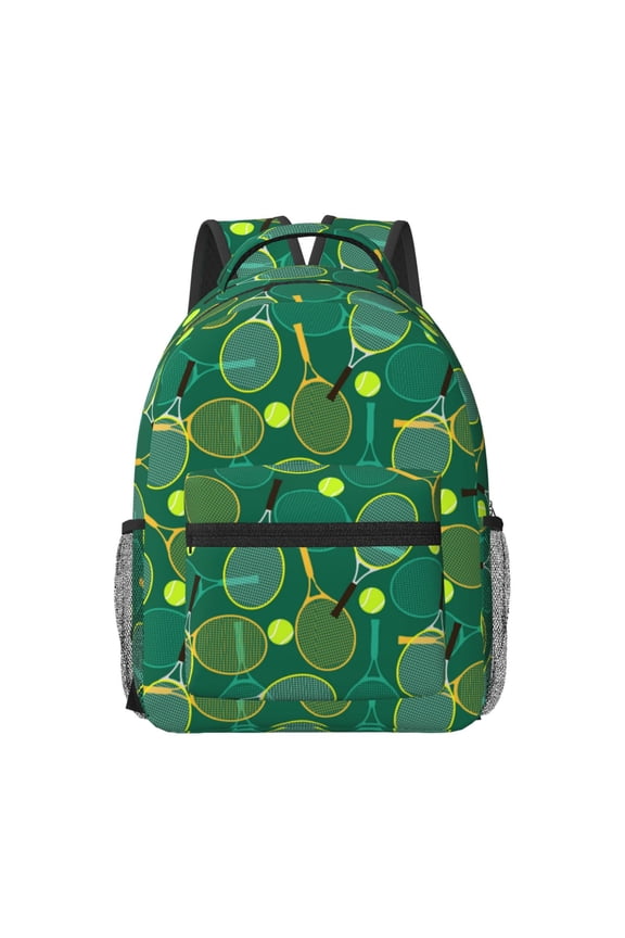 Tennis Rackets and Balls Travel Backpack: A spacious, stylish computer backpack ideal for men and women, perfect for college, school, or daily travels