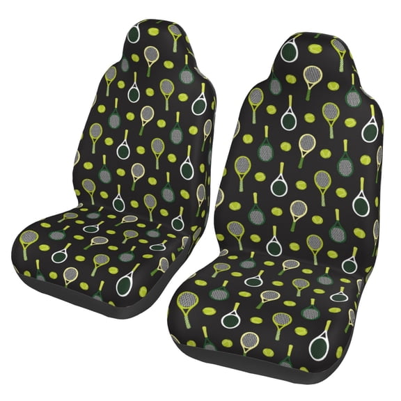 Xecao Tennis Rackets Print Car Seat Cover in That Fits Most Cars, Vans, SUVs, and Trucks.