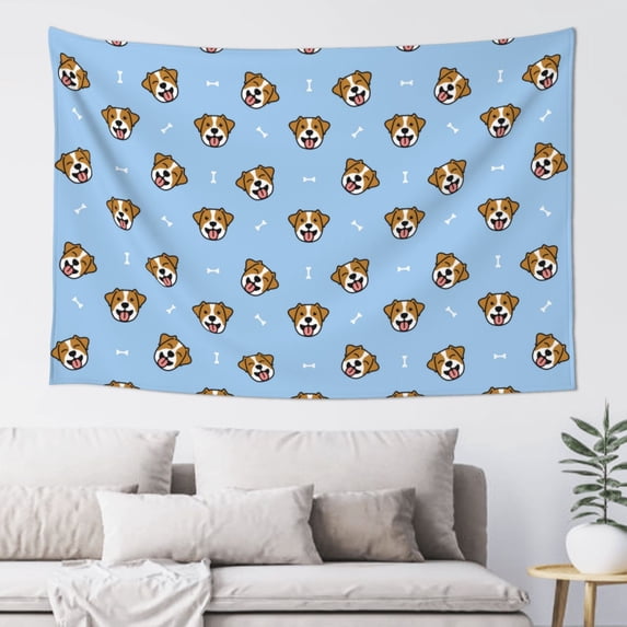 Xecao Terrier Print Tapestry, Wall Hanging Room Funny Decor, Backdrop Room Decor for Bedroom Living Room dormitory