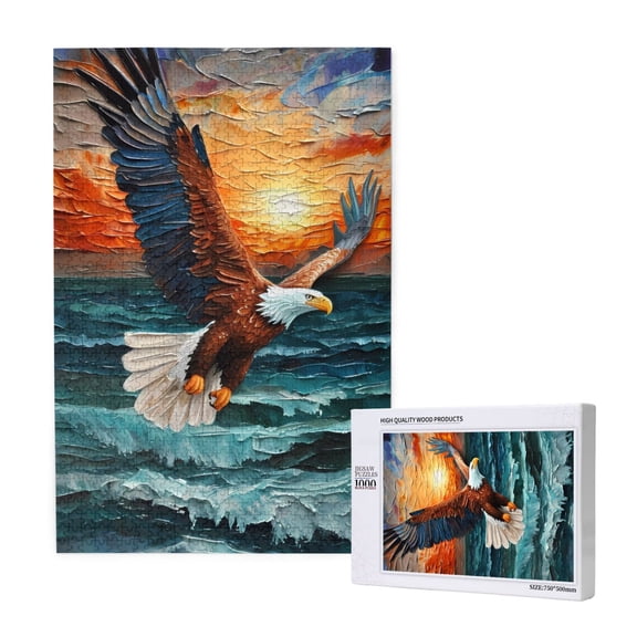 Xecao Textured Bald Eagle Pattern 1000 Piece Puzzles , Jigsaw Puzzles for Adults