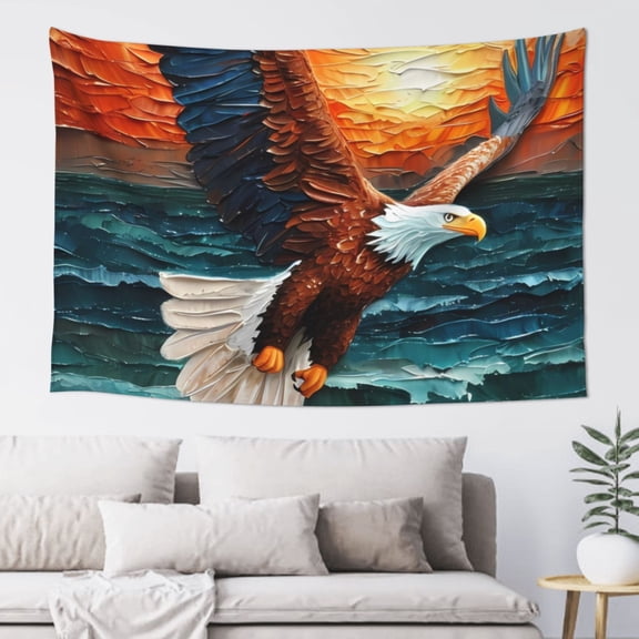 Xecao Textured Bald Eagle Print Tapestry, Wall Hanging Room Funny Decor, Backdrop Room Decor for Bedroom Living Room dormitory