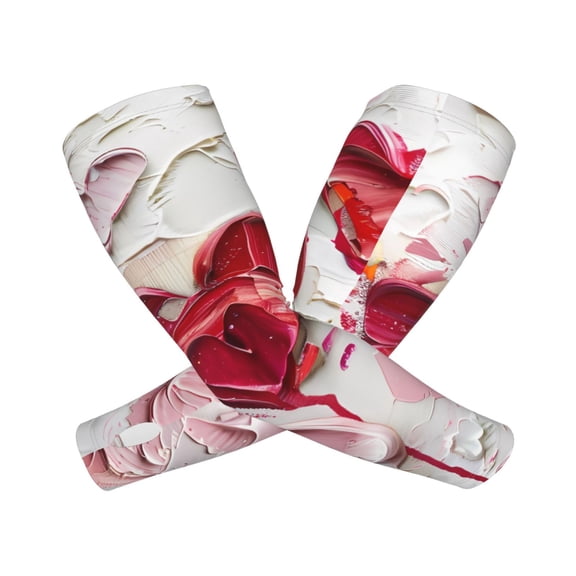 Xecao Textured Heart Abstract Art Print Cooling Arm Sleeves, UPF 50 UV Sun Protection Sports Compression ,Tattoo Cover Up ,Sports Sleeve for Basketball Golf Football