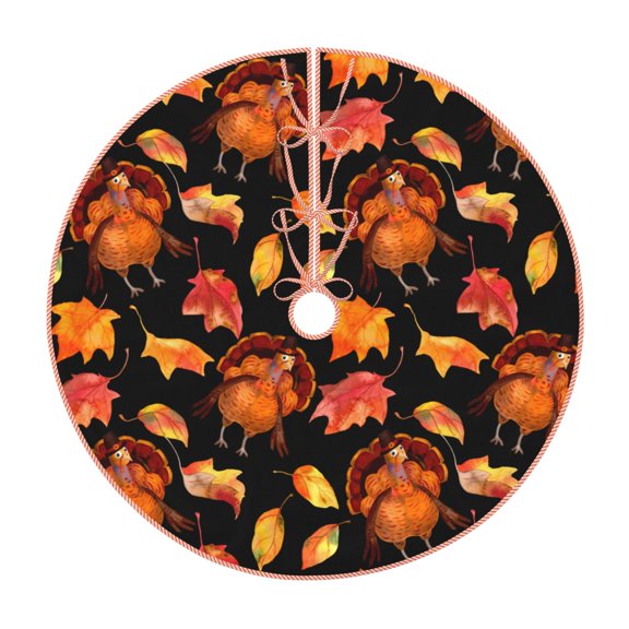 Xecao Thanksgiving Turkey 1 Pattern Christmas Tree Skirt Holiday Part Decorations for Christmas Tree, Farmhouse Christmas Decor Xmas Holiday Home Party Decorations-30"