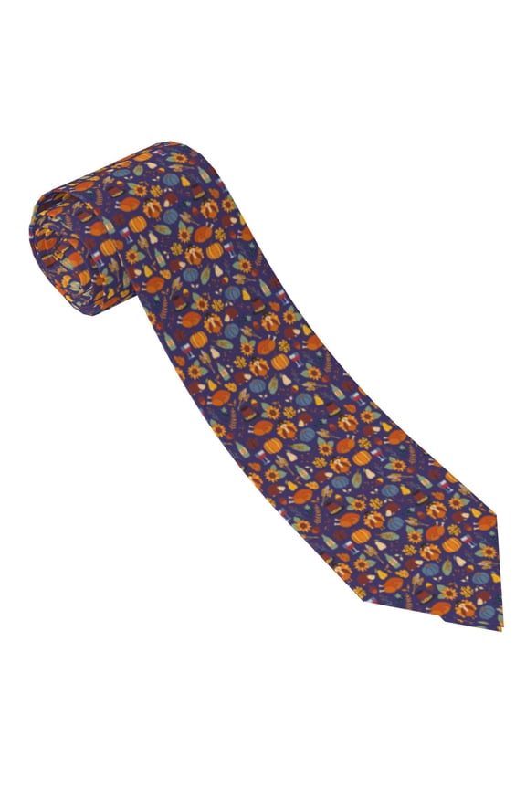 Thanksgiving Turkey 2 Print Tie For Men Necktie Woven Jacquard Neck Ties,Classic Men's Tie