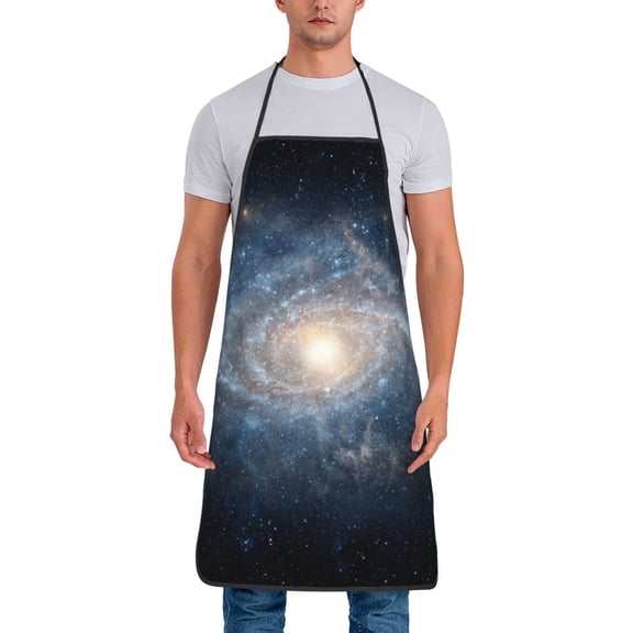 Xecao The Galaxy Print Funny BBQ Chef Aprons for Men Women,Adjustable Kitchen Cooking Aprons with Pocket Waterproof Oil Proof No Pilling Fading