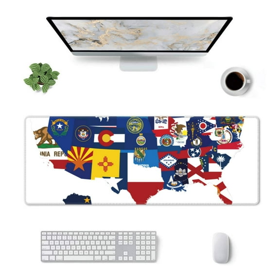Xecao The Map Of United States for Mouse Pad - Waterproof Extended Contour Mouse Mat, Large Gaming Mousepad Laptop Keyboard Mat with Non-Slip Rubber Base