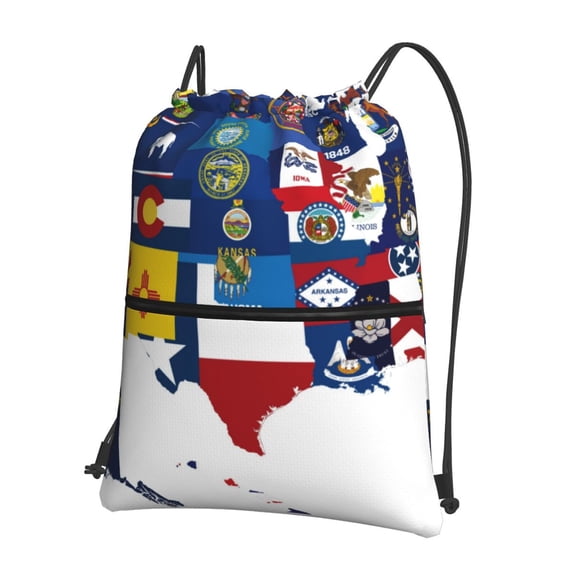 Xecao The Map Of United States for Drawstring Bags,Pull String Backpack Bags,String Bag Sackpack