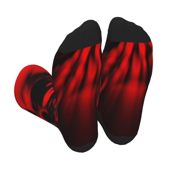 Xecao The Red Head Skull Print Crew Socks for Men and Women, Men's Soft Moisture-wicking Sock
