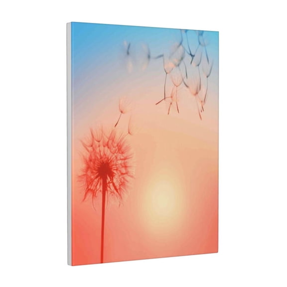 Xecao The Sunset of Dandelion for Ready-to-Hang Canvas Art 12x16 Inches - Waterproof HD Print Solid Wood Frame for Gifting,Vertical