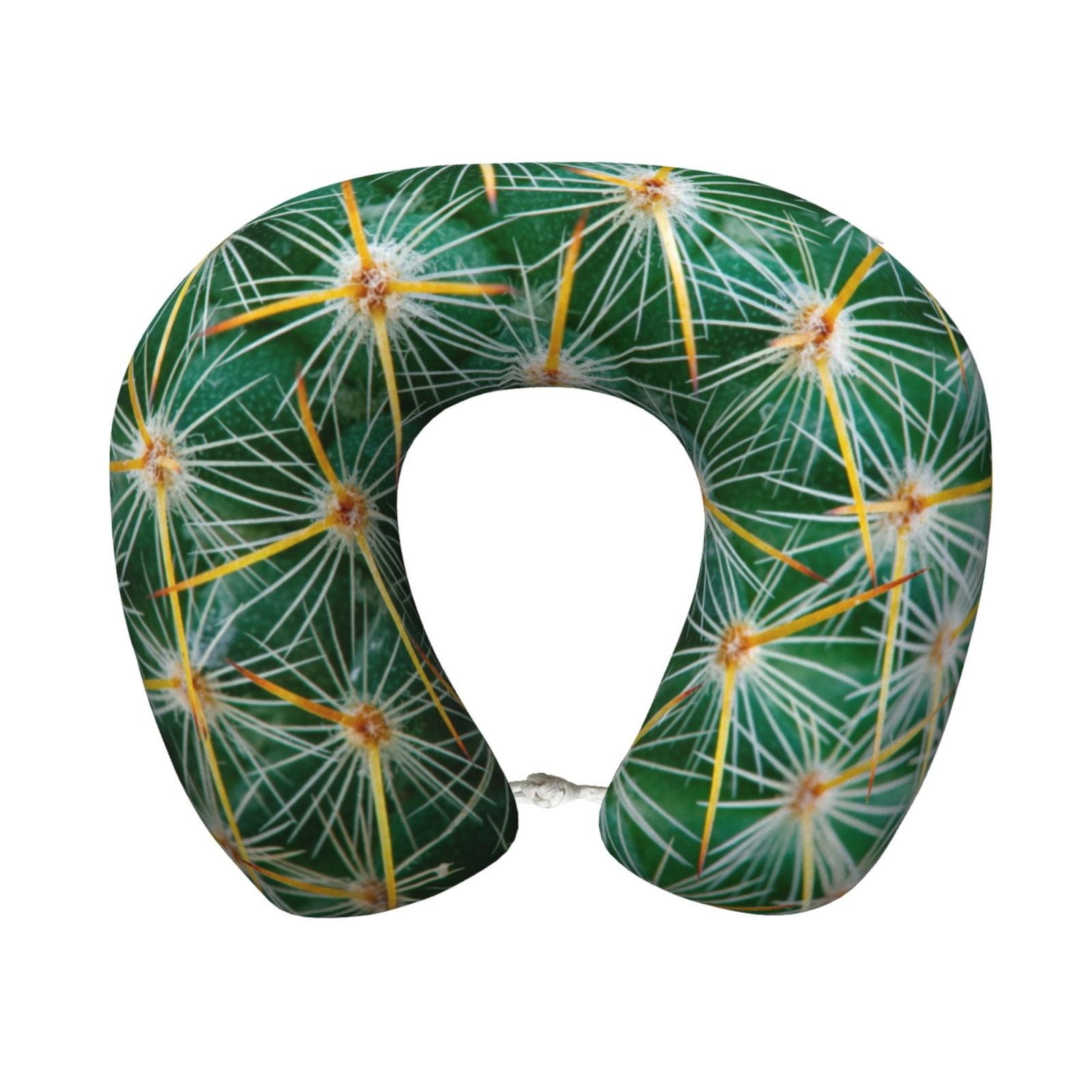 Xecao Thorns Of Macro Cactus Print Memory Foam Cervical Neck Pillow Versatile U-Shaped Pillows for Home,Office,Camping,Travelling,Soft Washable Cover
