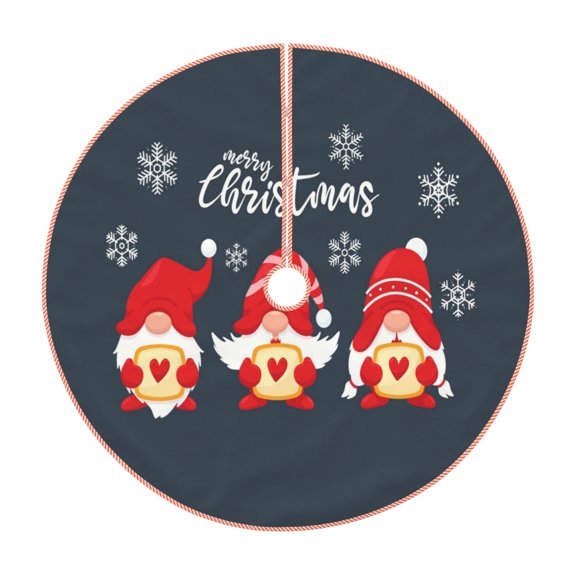Xecao Three Cute Christmas Gnomes Pattern Christmas Tree Skirt Holiday Part Decorations for Christmas Tree, Farmhouse Christmas Decor Xmas Holiday Home Party Decorations-48"