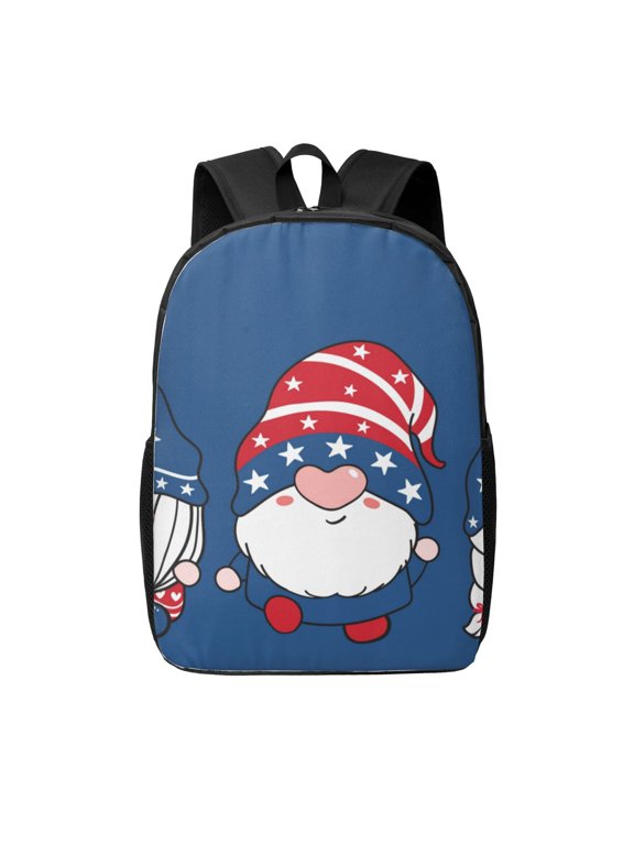 Three Gnome Independence Day print Travel Backpack, Large Computer Backpack for Men Women, College School Rucksack Book Bag