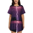 thumbnail image 1 of Xecao Thunderstorm Violet Purple print Swimsuit for women, Summer-ready, sporty style.Quick-dry fabric. Many sizes & colors., 1 of 9