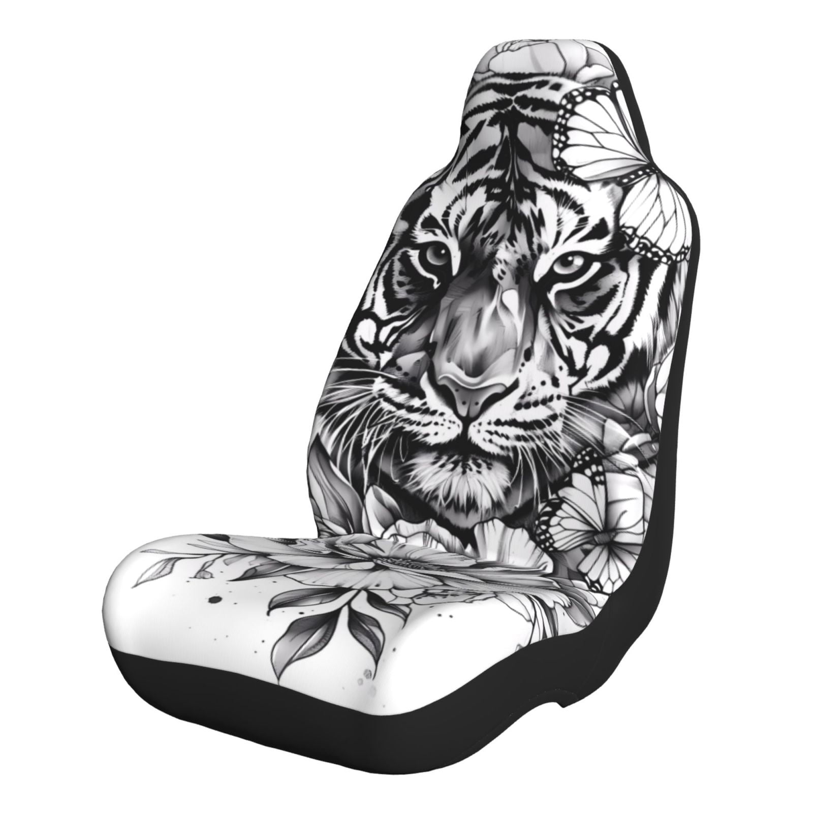 Xecao Tiger Butterfly Floral Art for Automotive Seat Covers for Cars ...
