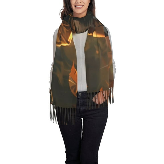 Xecao Tiger In The Fallen Leaf Forest Pattern Womens Winter Scarf Fall Scarf Oversized Large Scarf for Women Warm Shawl Wrap