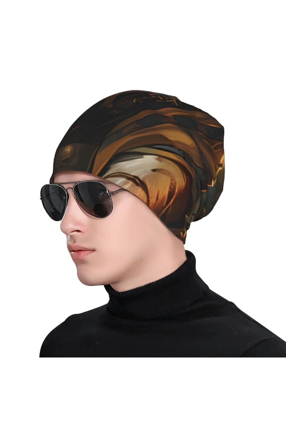 Tiger In The Fallen Leaf Forest Print Beanie Knitted Hat for Men Women, Winter Fashion Knit Cuffed Caps Unisex