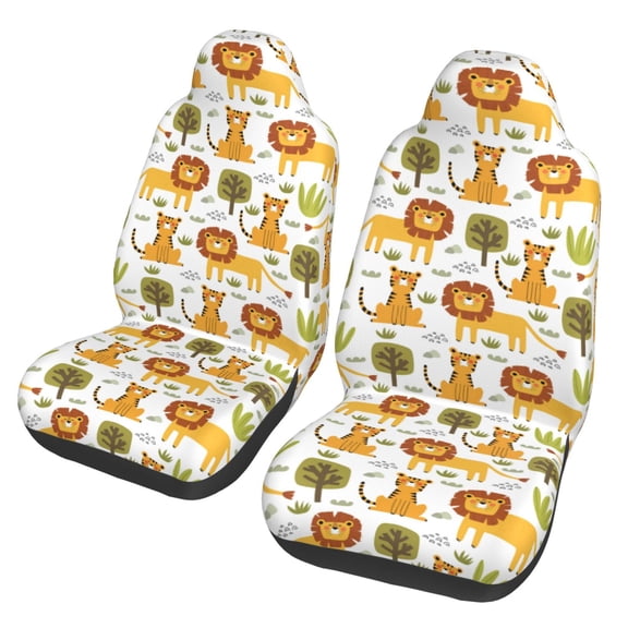 Xecao Tiger Lion Print Car Seat Cover in That Fits Most Cars, Vans, SUVs, and Trucks.