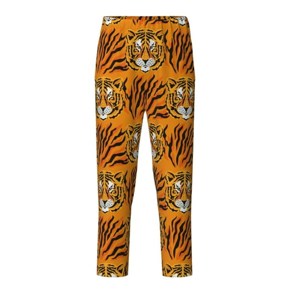 Xecao Tiger Print Teenagers' Pajama Pants Long Sleep Pants Soft Elastic Waist Pajama Bottoms Elastic waist with 2 Pockets 5-16 Years-Small