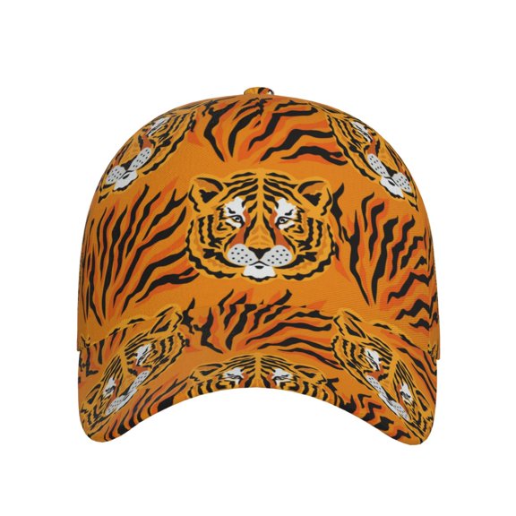 Xecao Tiger for Baseball Cap: Unisex, crafted from classic polyester twill fabric, featuring a soft unconstructed design