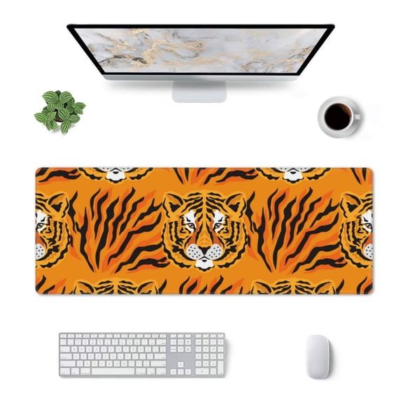 Xecao Tiger for Mouse Pad - Waterproof Extended Contour Mouse Mat, Large Gaming Mousepad Laptop Keyboard Mat with Non-Slip Rubber Base