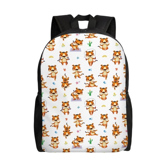 Xecao Tigers go in for Sports Print School Backpack with Laptop Compartment Small Travel Laptop Backpack for Women Men Waterproof College Backpack Simple School Bag