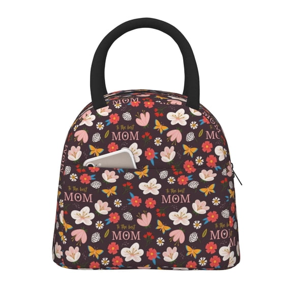 Xecao To The Best Mom Lunch Bag , an insulated, reusable tote bag perfect for adults of all genders, ideal for work, office, picnics and beach trips