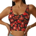 thumbnail image 1 of Xecao Tomato for Sports Bra with Removable Pads, Crop Tank Top Design, Women's Longline Sports Bra - Non-Wired -, 1 of 9