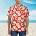 thumbnail image 1 of Xecao Tomatoes print Hawaiian shirt - a stylish short-sleeve button-down for men, perfect for casual beach and tropical outings., 1 of 9