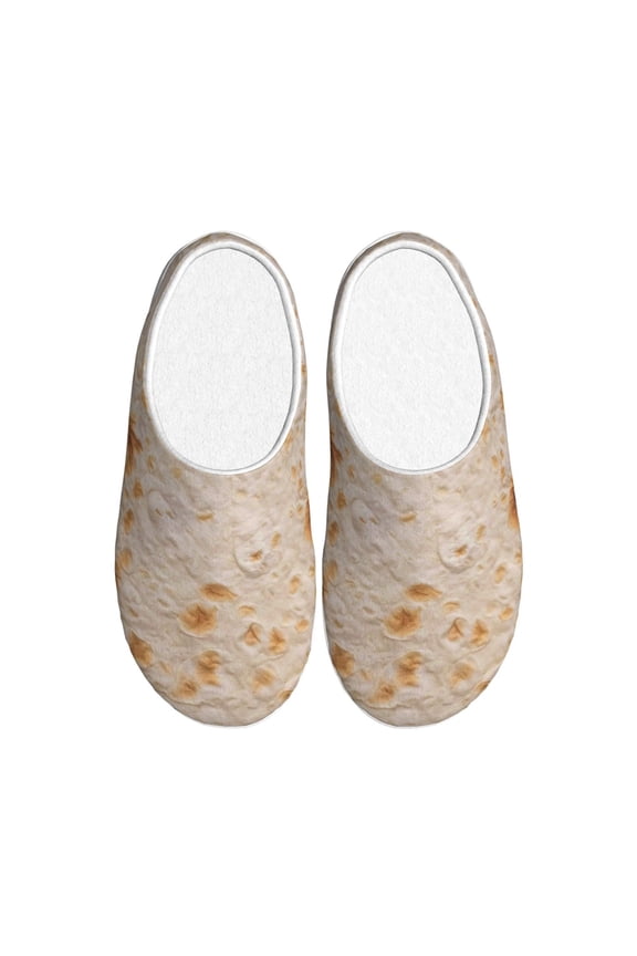 Tortilla Print Cotton Slippers Fuzzy Warm Cozy Slippers Non Slip House Slippers For Indoor Outdoor Cotton Slippers House Slippers-13