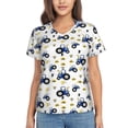 thumbnail image 1 of Xecao Tractor And Vehicle for Women's V-Neck T-Shirts-Elegant Half-Sleeve Tops Perfect for Summer-X-Large, 1 of 5