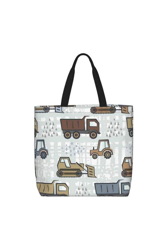 Tractor and Dumper for Tote Bag: spacious with inner pockets, ideal for work, shopping, or travel.