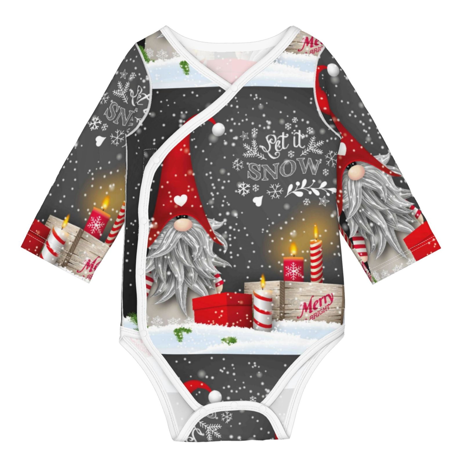 Xecao Traditional Scandinavian Dwarf Print Baby unisex-baby Cotton Long-sleeve Bodysuits-12 Months