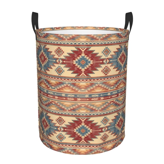 Xecao Traditional Tribal Aztec Print Laundry Hamper Basket,designed for Blanket Storage and Nursery Clothes in the Bedroom