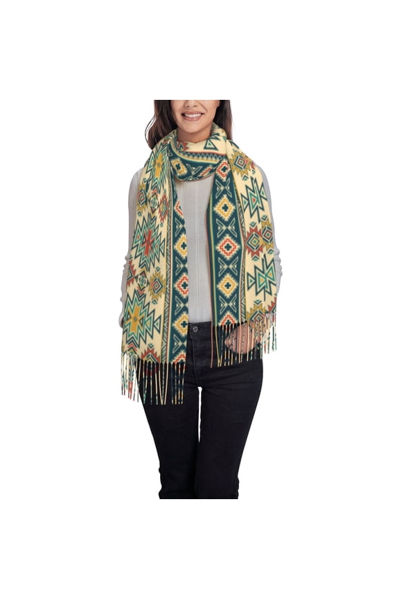 Traditional Tribal Aztec1 Pattern Womens Winter Scarf Fall Scarf Oversized Large Scarf for Women Warm Shawl Wrap
