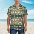thumbnail image 1 of Xecao Traditional Tribal Aztec1 print Hawaiian shirt - a stylish short-sleeve button-down for men, perfect for casual beach and tropical outings., 1 of 9