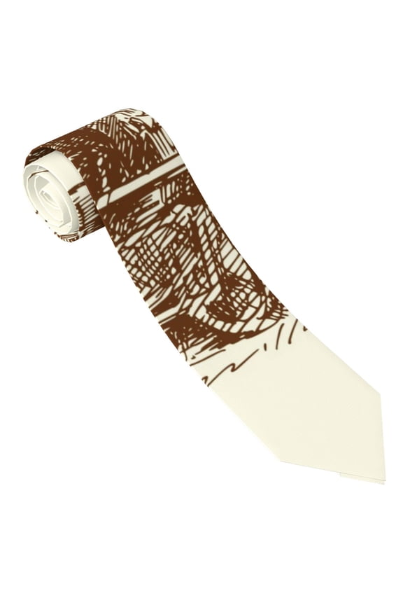 Train Print Tie For Men Necktie Woven Jacquard Neck Ties,Classic Men's Tie