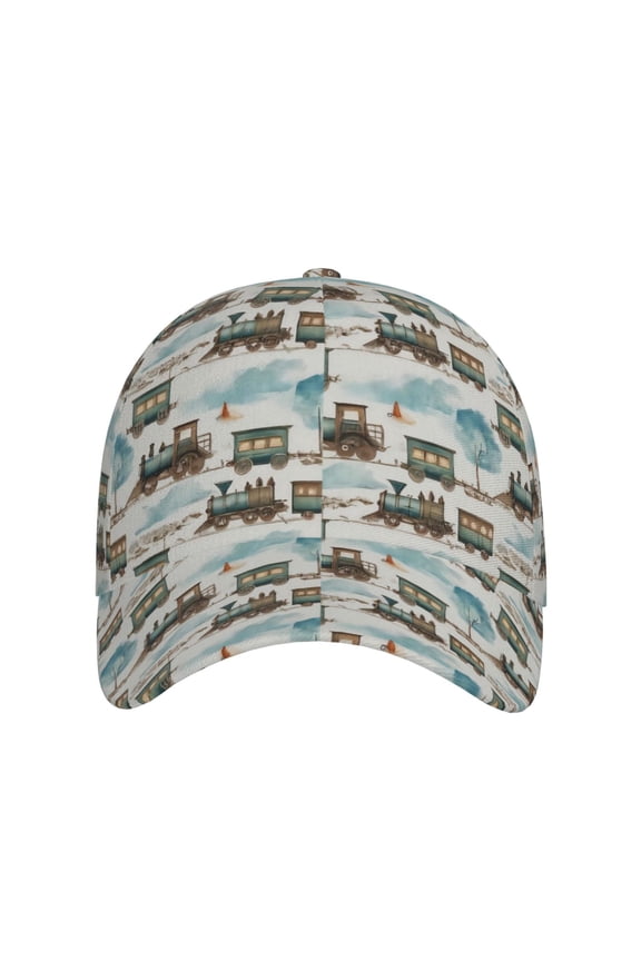 Transport Train for Baseball Cap: Unisex, crafted from classic polyester twill fabric, featuring a soft unconstructed design