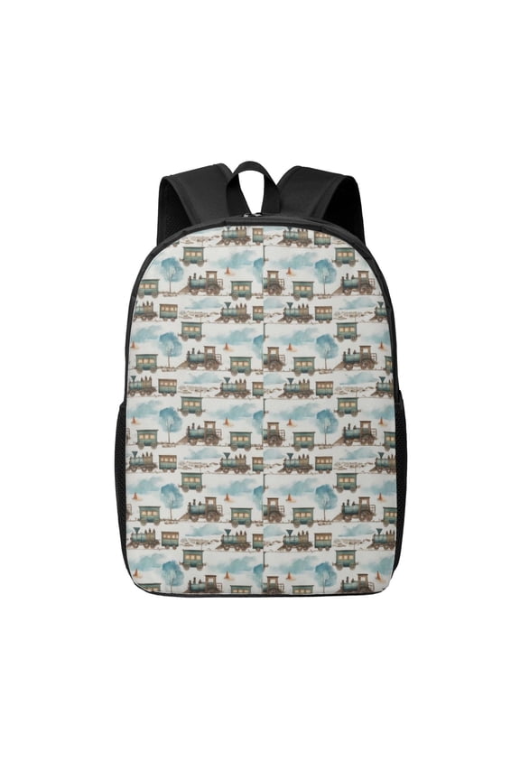 Transport Train print Travel Backpack, Large Computer Backpack for Men Women, College School Rucksack Book Bag