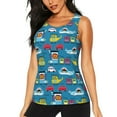 thumbnail image 1 of Xecao Transportations With Animals print women's scoop neck, loose-fit workout tank tops for the gym., 1 of 9